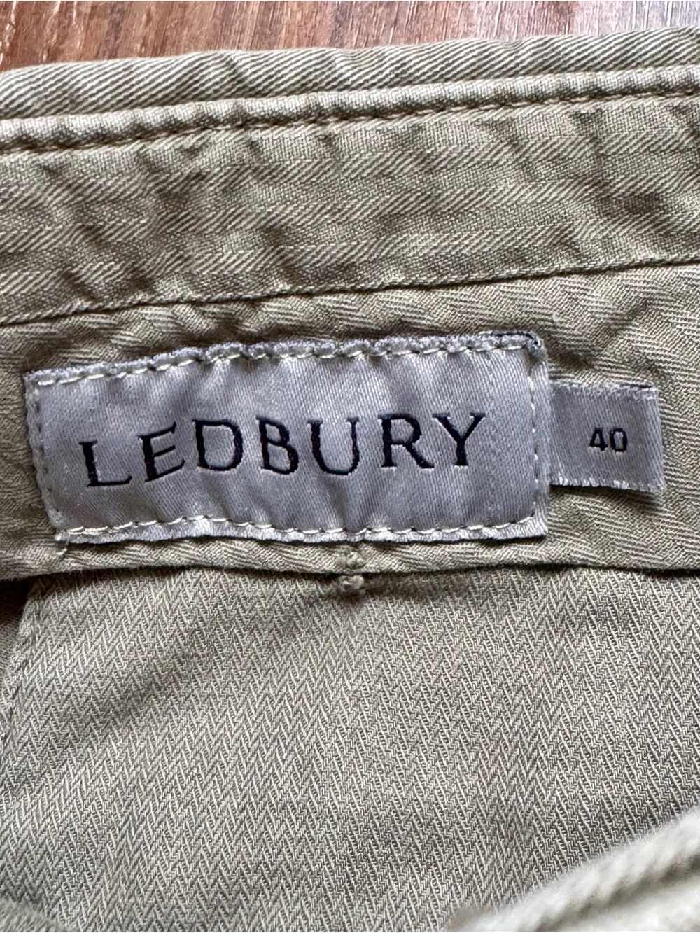 Ledbury Richmond Men's Olive Green Chino Shorts, Size 40